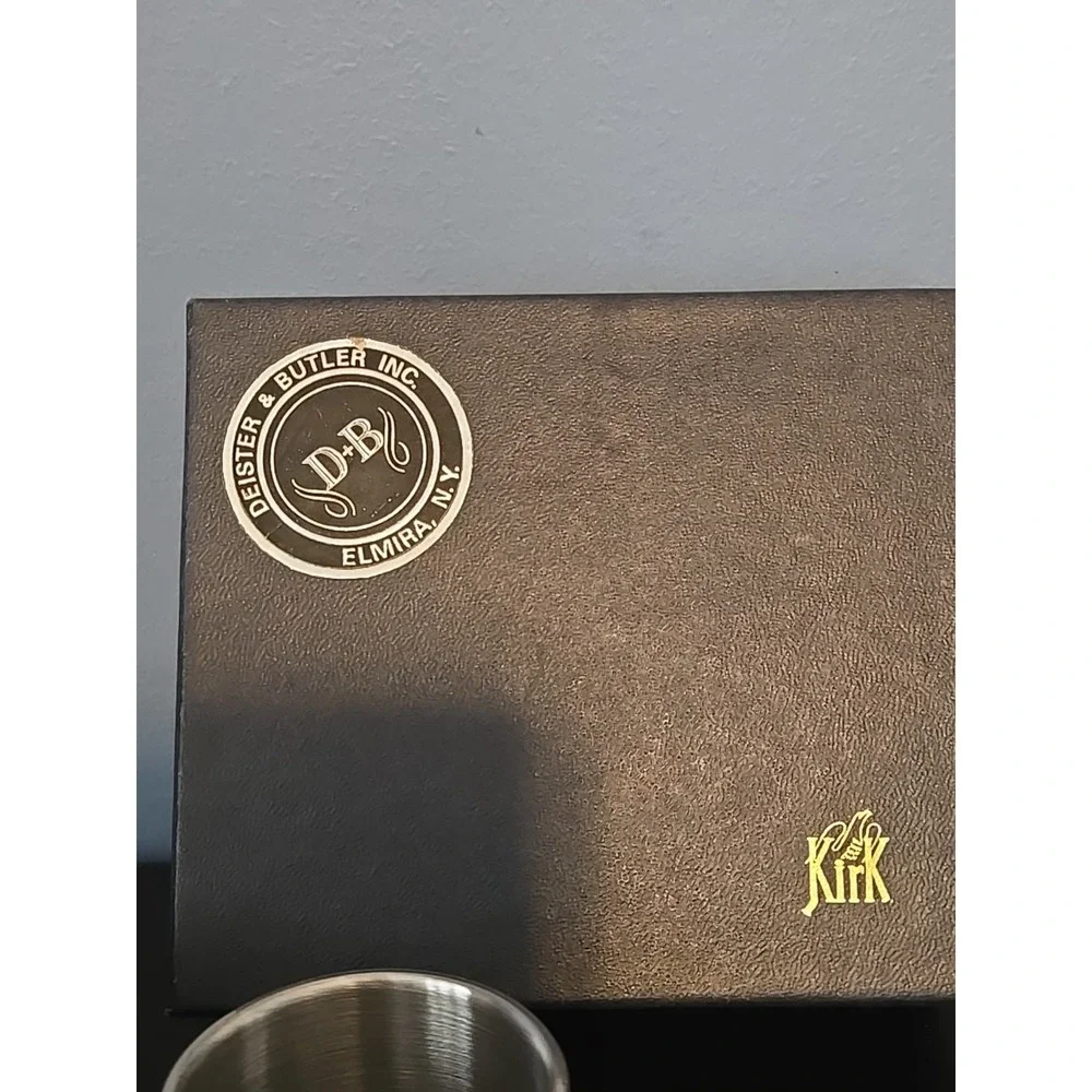 Kirk Stieff Polished Pewter Napkin Ring Deister Butler D+B Set Of 4 Original Box